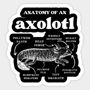 Anatomy of an axolotl axolotls lover Sticker